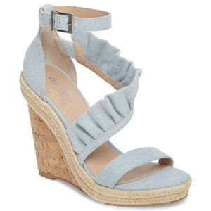 Charles David Brooke Wedges Light Blue Denim